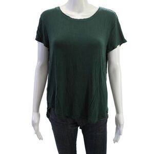Heather Womens Basic Green Short Sleeve T Shirt 100% Prima Cotton Size M